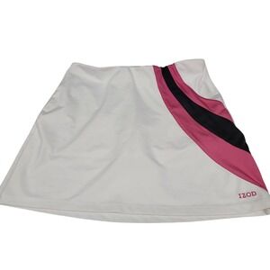 IZOD XS White Skort Golf Tennis‎ Athletic Skirt Pink Black Activewear Womens